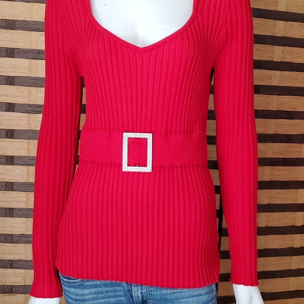 NWT! Belldini ribbed stretch top diamond buckle - Picture 4 of 9